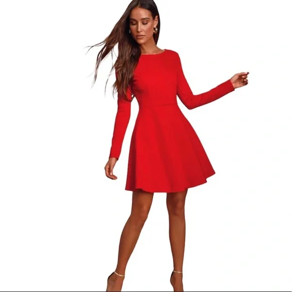 knee length dresses for ladies DL Forever Hollywood Chic Julia Puffy Sleeves Dress  DL CHIC